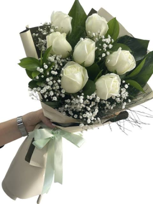  Malatya Çiçek Siparişi - 7li beyaz gül buketi