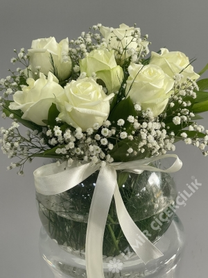  Malatya Çiçek Siparişi - AKVARYUMDA BEYAZ GÜL