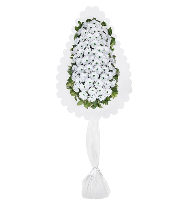 Malatya Çiçekçi - tekli çelenk beyaz 